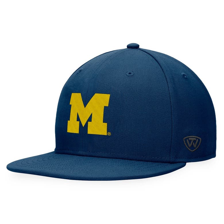 Shop Top Of The World Navy Michigan Wolverines Fitted Hat