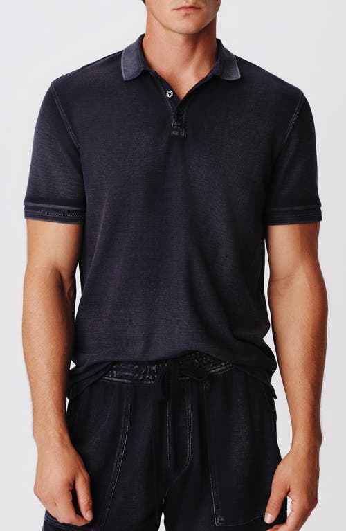 Atm Anthony Thomas Melillo Pique With Wash Short Sleeve Polo In Midnight