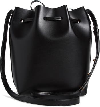 Mansur Gavriel Black/Flamma Saffiano Leather Mini Mini Bucket Bag