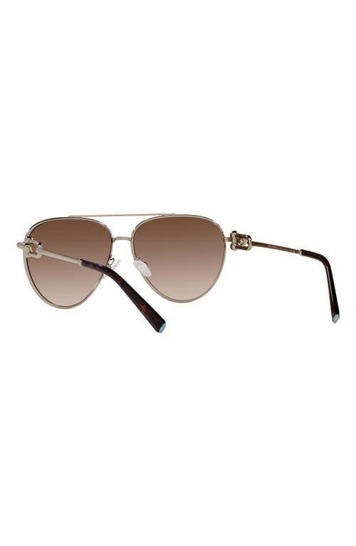 Shop Tiffany & Co . 59mm Gradient Pilot Sunglasses In Pale Gold