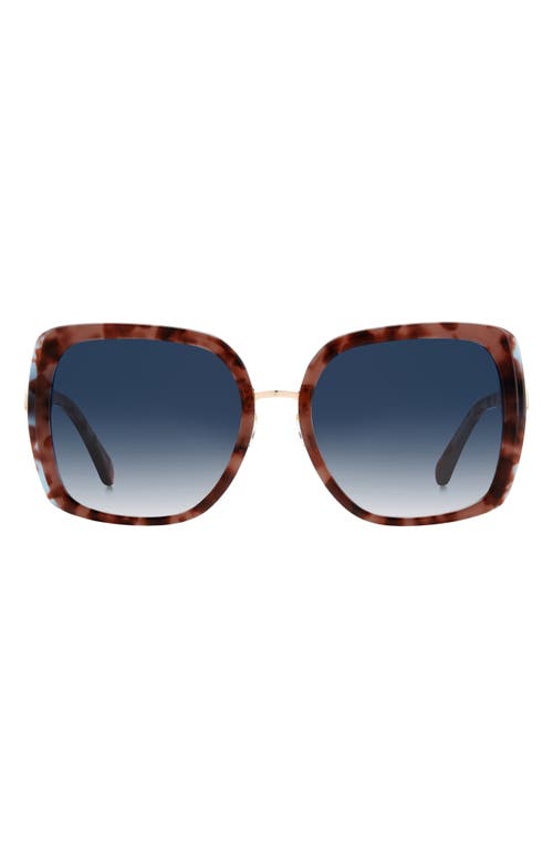 Kate Spade New York Kimber 56mm Gradient Square Sunglasses In Blue Havana/blue Grad Pink