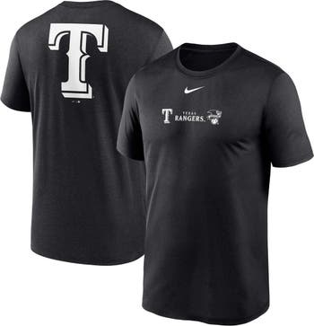 Nike Men's Nike Black Texas Rangers Fashion Over Shoulder Logo Legend T- Shirt