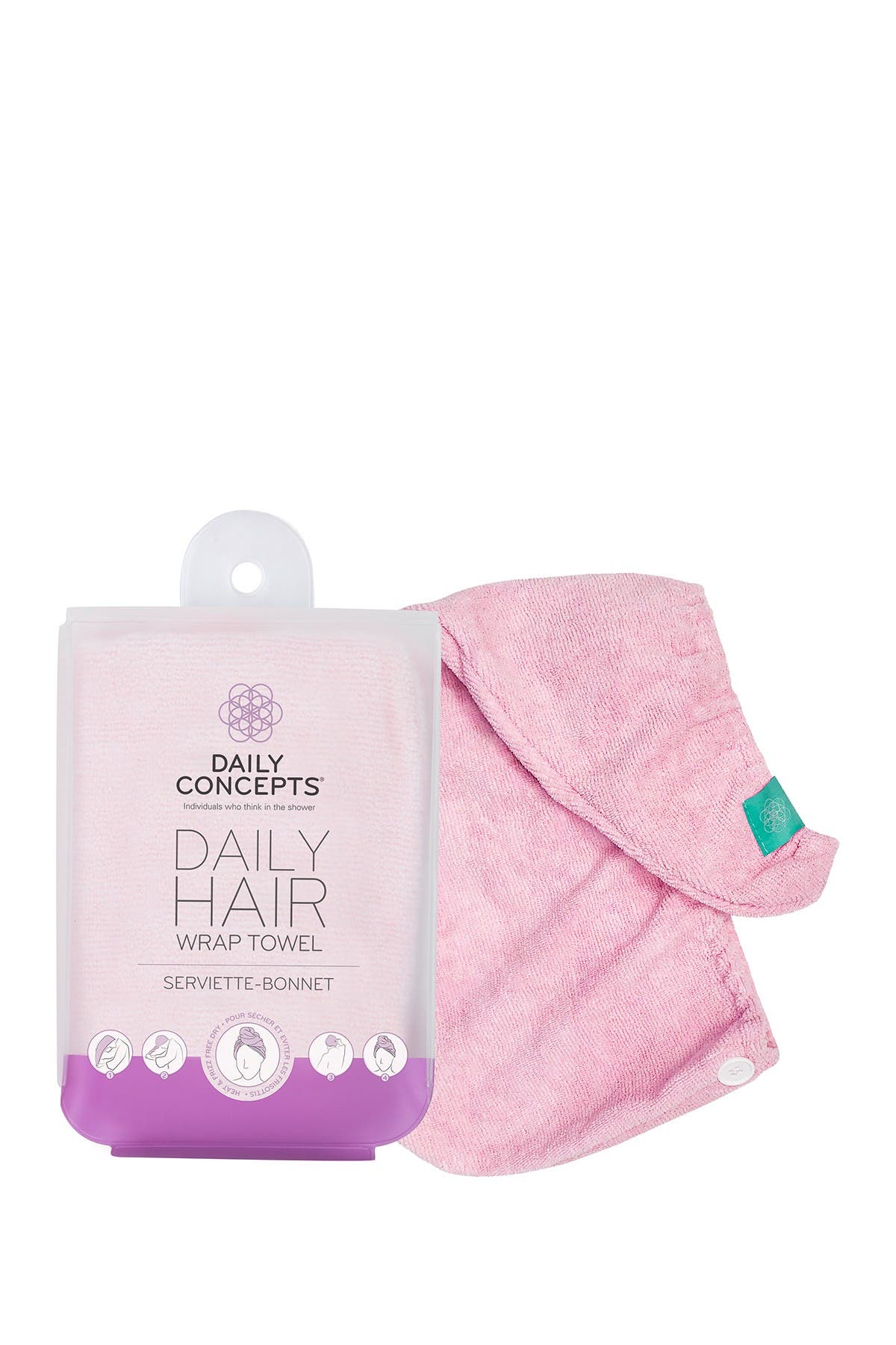 Daily Concepts Daily Hair Towel Wrap In Pink