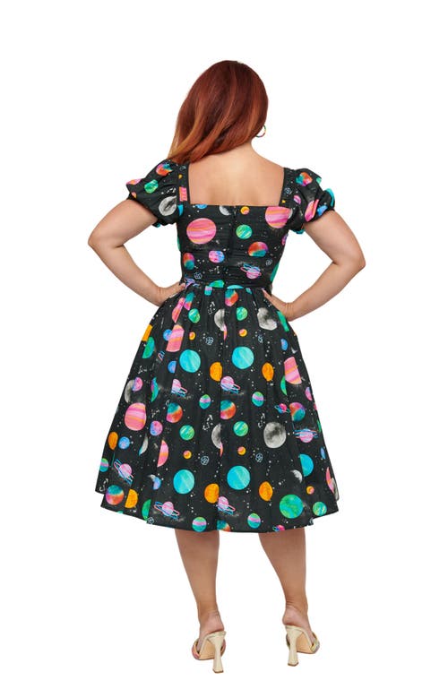 UNIQUE VINTAGE UNIQUE VINTAGE 1940S SWEETHEART BUTTON FRONT SWING DRESS