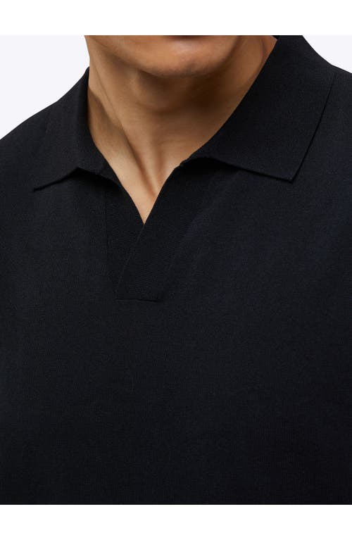 Shop Cuts Istanbul Johnny Collar Cotton Bend Polo In Black