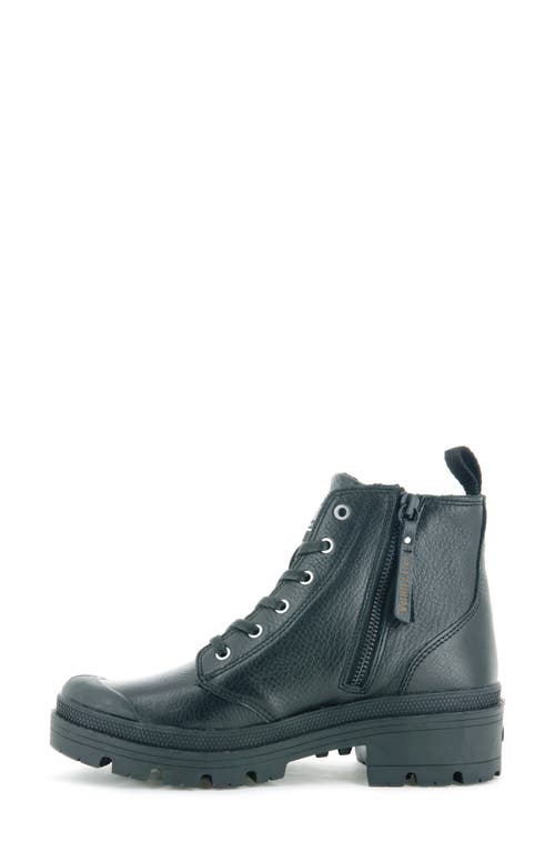 Palladium Pallabase Leather Bootie In Black/black