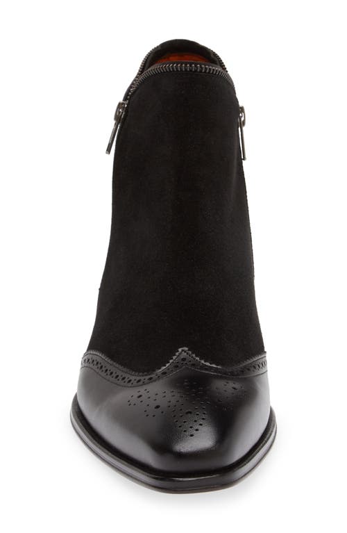 Mezlan Camilleri Wingtip Ankle Boot In Black