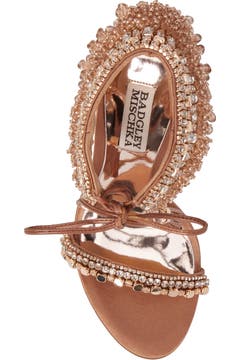 Badgley Mischka Katrina Embellished Tie Sandal (Women) | Nordstrom