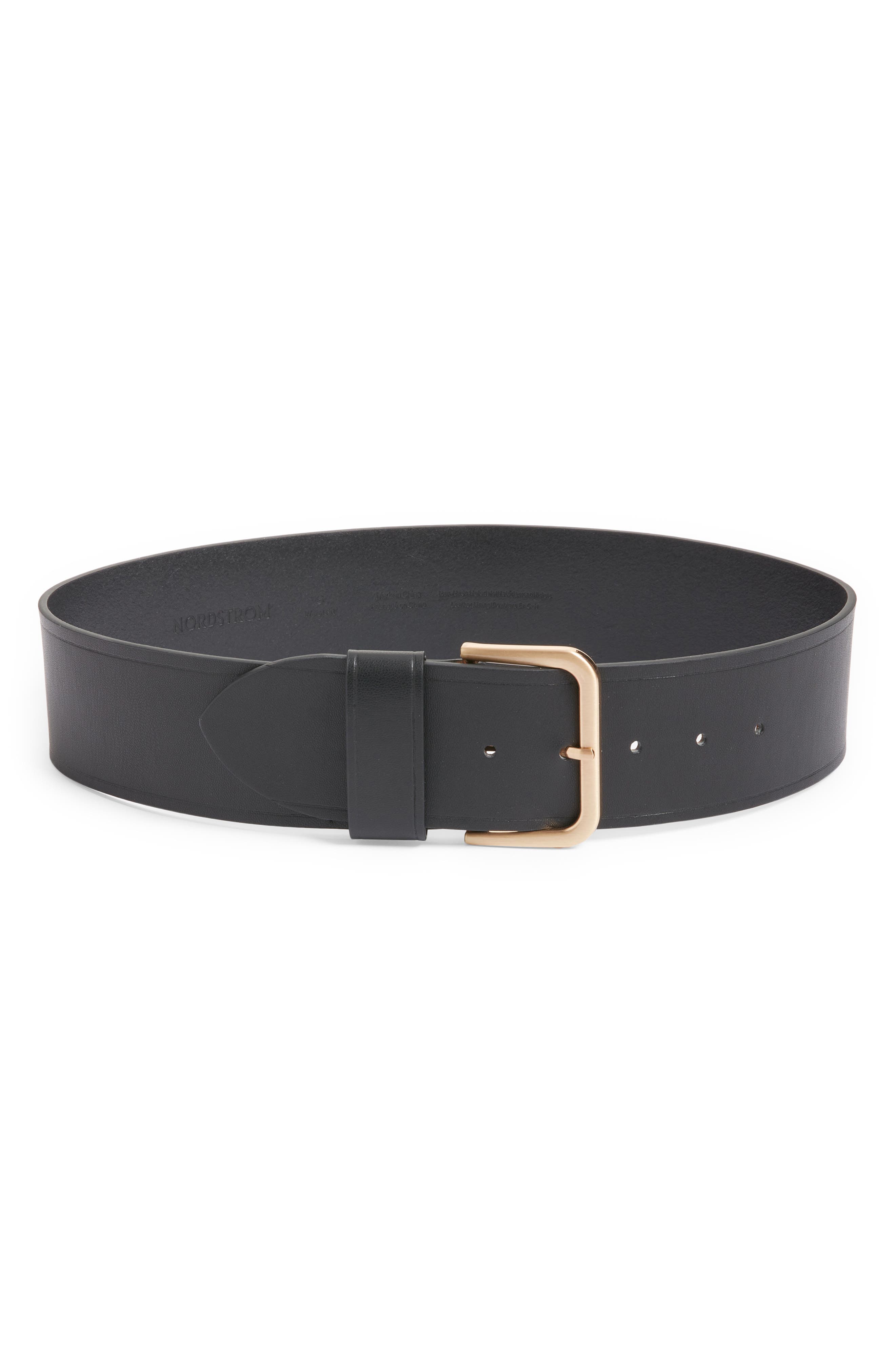 black leather belt womens