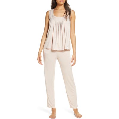 Papinelle Flutter Pleat Stretch Modal Pajamas, Pink