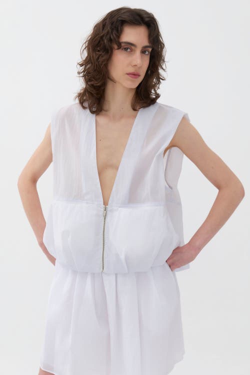 Nocturne Zippered Vest In White