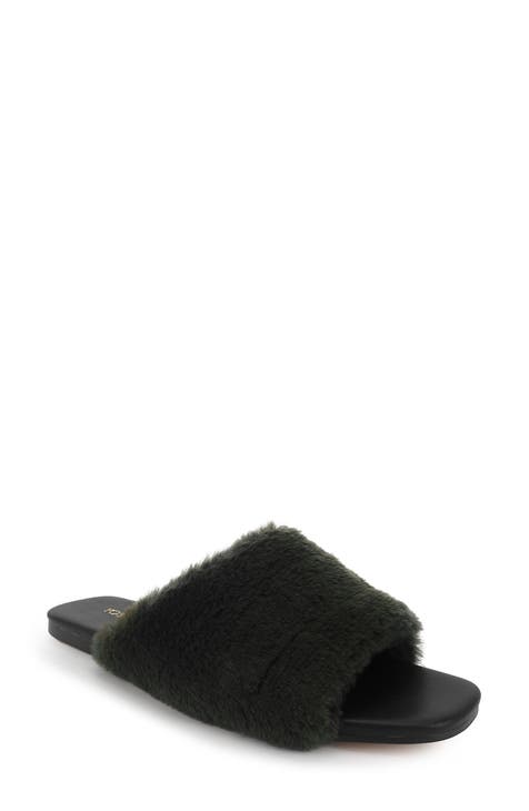 Hot Sell Home Smile Slides Slippers New Style Fur Slides Faux Fur