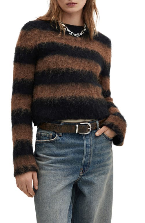 Telarany Stripe Crewneck Sweater in Brown