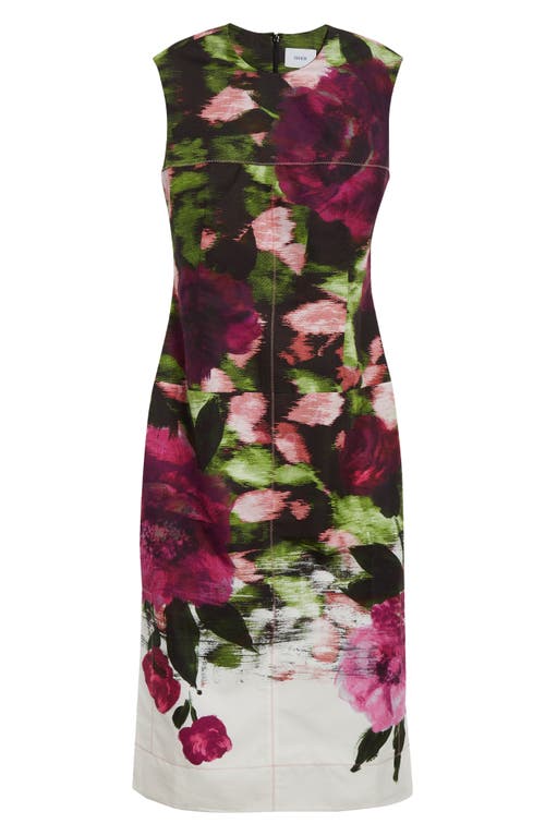 Shop Erdem Floral Cotton Faille Sheath Dress In Wisteria