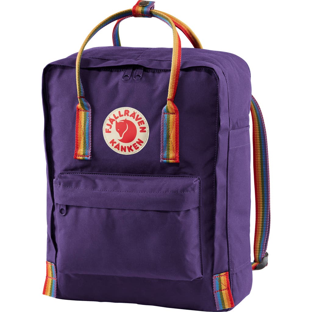 Shop Fjall Raven Fjällräven Kånken Rainbow Water Resistant Backpack In Purple/rainbow Pattern