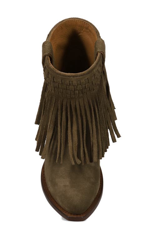 Shop Frye Sacha Fringe Bootie In Moss