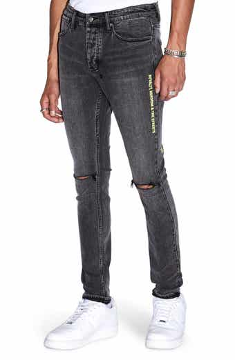 Purple Brand P001 resin knee slit skinny jeans | Browns