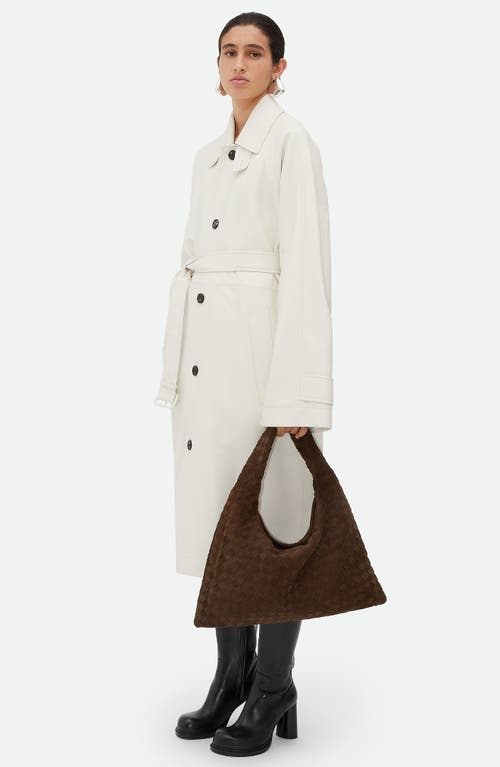 Bottega Veneta Small Hop Intrecciato Suede Hobo Bag In 2190 Fondant-m Brass