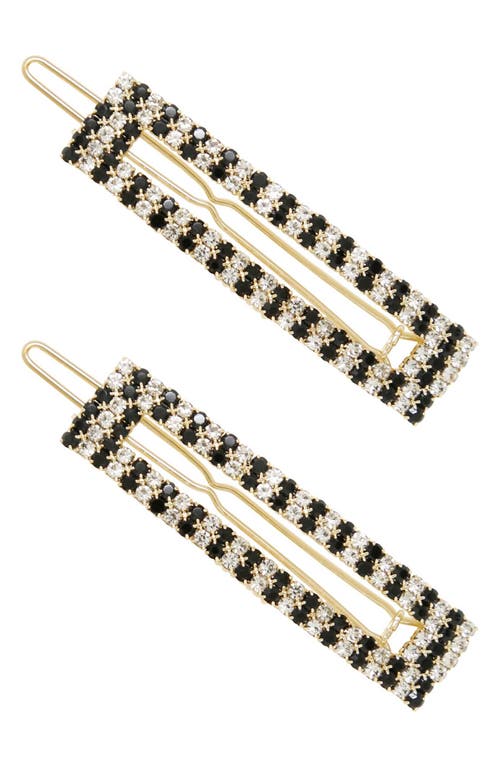 Cubic Zirconia 2-Pack Barrettes in Black