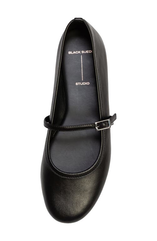 Shop Black Suede Studio Mika Mary Jane Flat In Black Leather