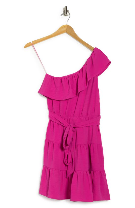 Good Luck Gem Airflow Stretch One-shoulder Dress In Ultra Heat