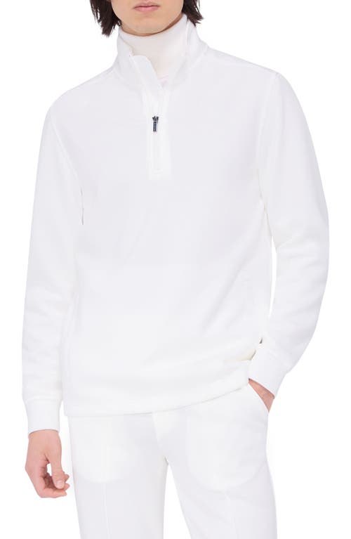 Bugatchi Quarter Zip Performance Pullover In Chalk
