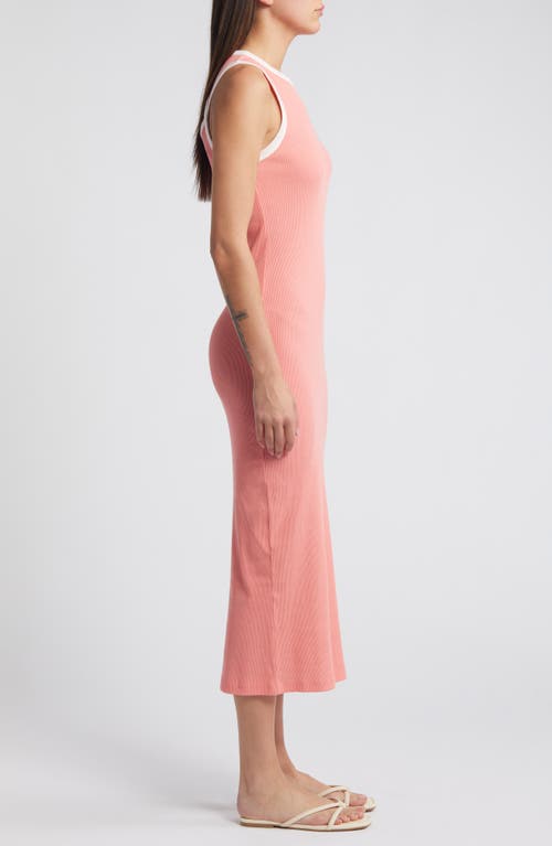 1.state Back Cutout Cotton Rib Midi Dress In Shell Pink