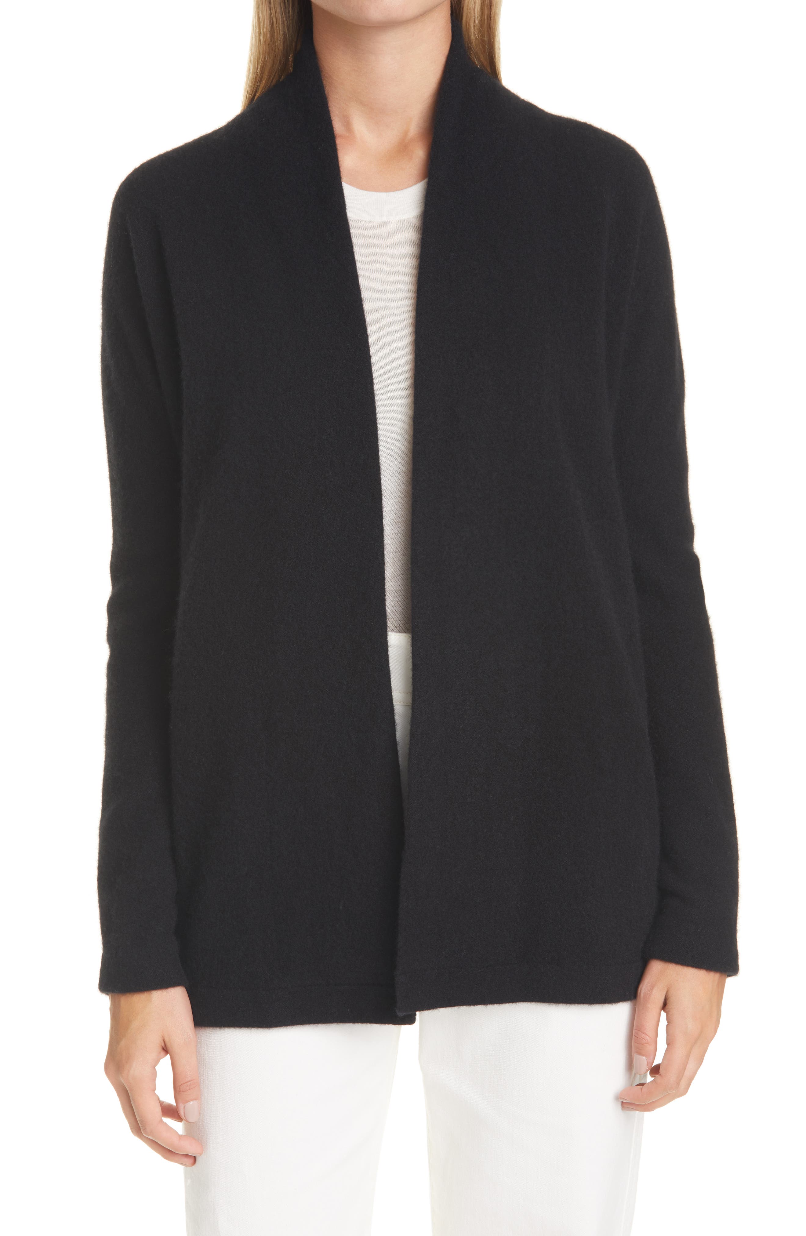 VINCE OPEN FRONT BOILED CASHMERE CARDIGAN,190820845063