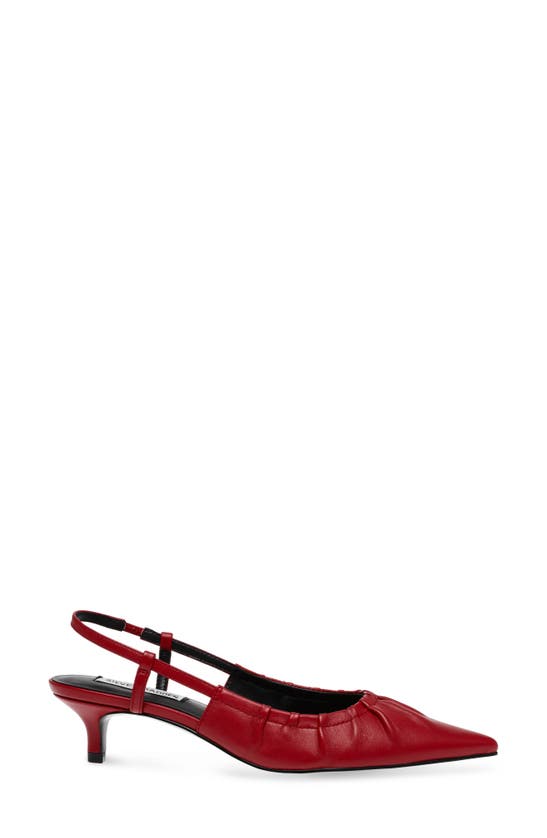 Shop Steve Madden Syrie Kitten Heel Slingback Pointed Toe Pump In Red Leather