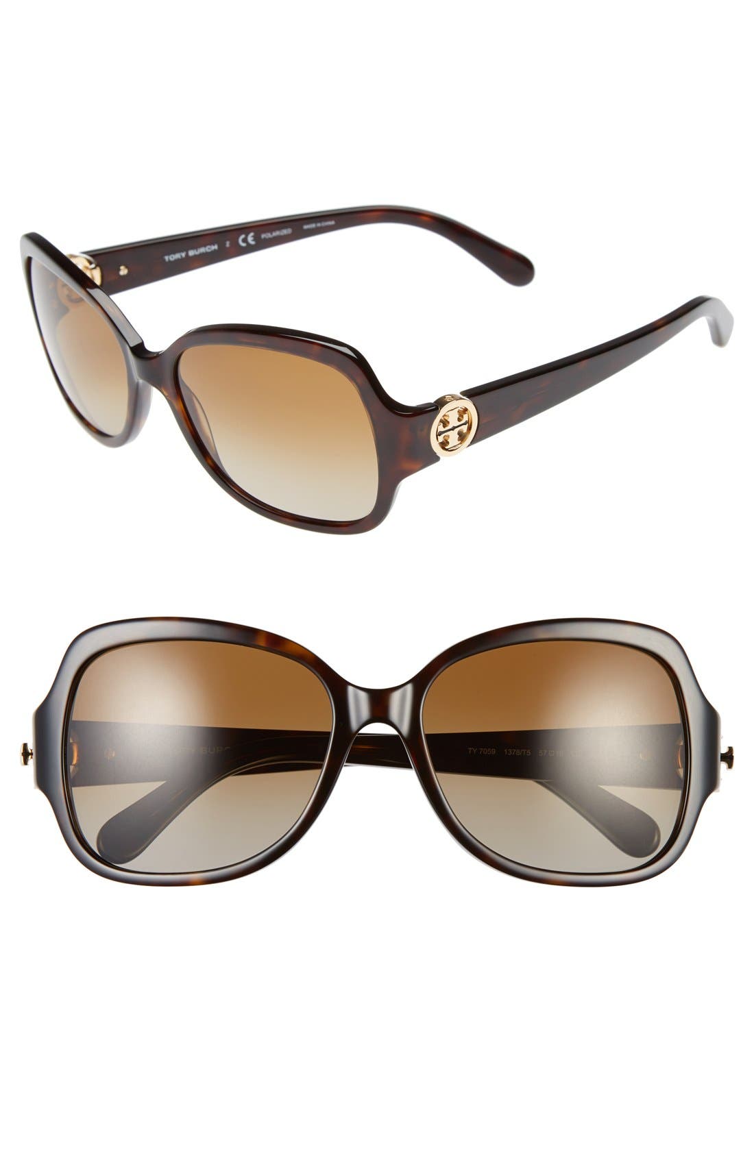 Tory Burch 57mm Polarized Butterfly Sunglasses Nordstrom