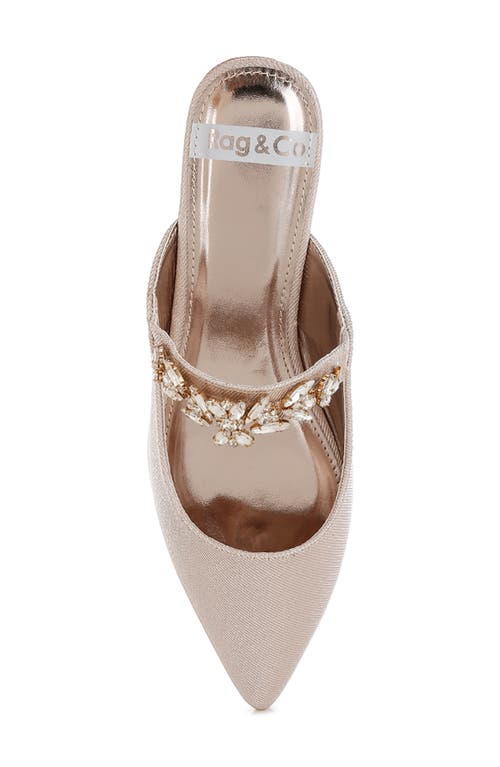 Rag & Co Magnum Crystal Strap Mule In Beige