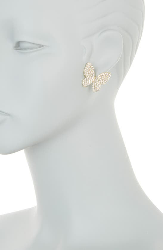 Shop Baublebar Pavé Butterfly Stud Earrings In Gold