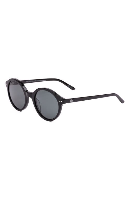 Shop Sito Shades Dixon Polar 52mm Round Sunglasses In Black/iron Grey Polar