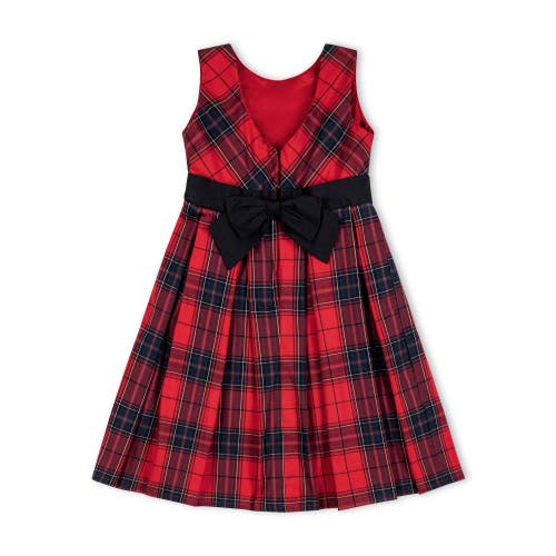 Shop Hope & Henry Baby Girls' Pleated Party Dress, Infant In Red Holiday Plaid