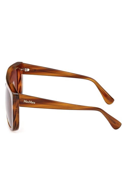 Shop Max Mara 60mm Shield Sunglasses In Dark Brown/other/brown