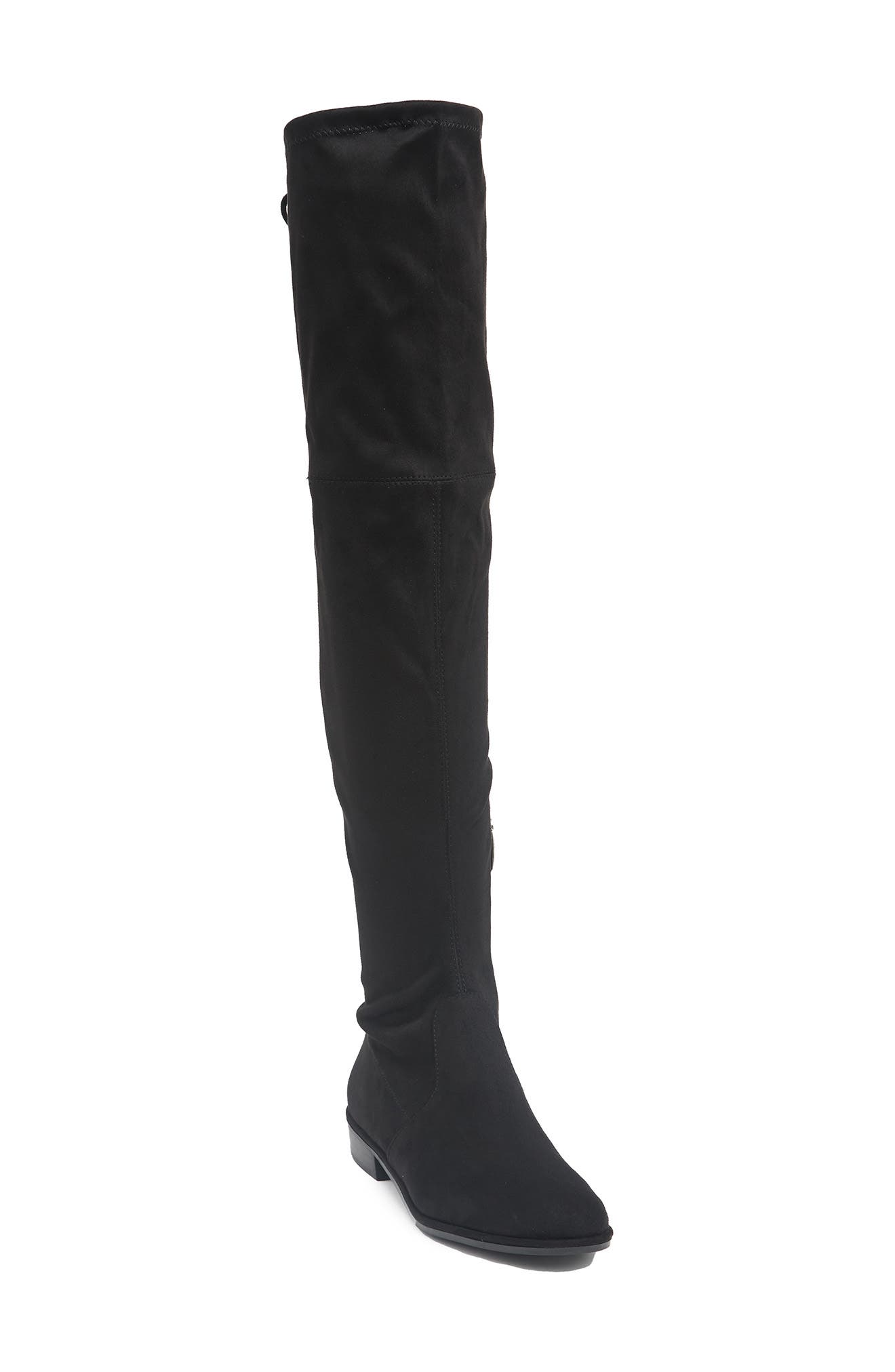 black thigh boots flat