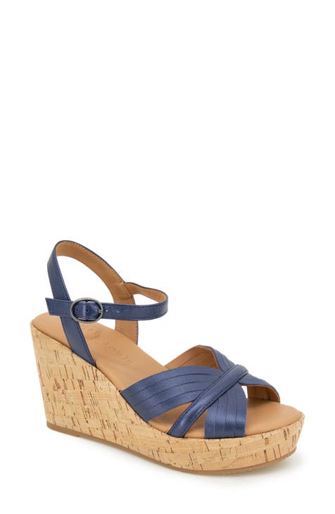 Navy blue clearance wedge sandals