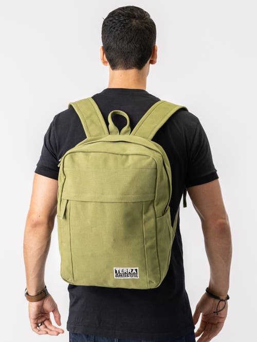 Terra Thread Sustainable Backpack For School And Everyday Use In Olive Green