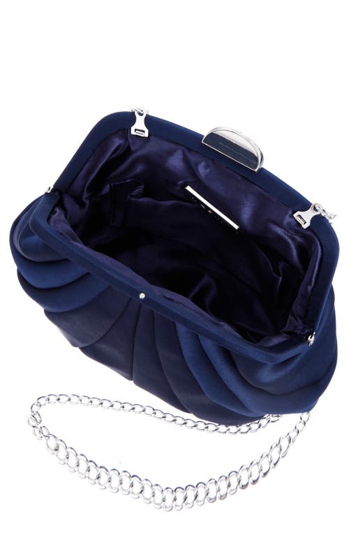 Nina Billow Art Deco Frame Clutch In New Navy