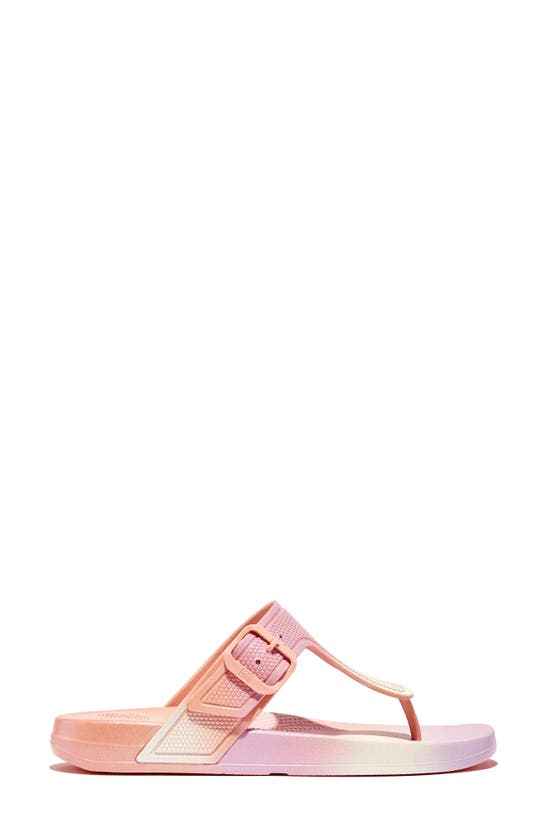 Shop Fitflop Iqushion Buckle Flip Flop In Urban White Iridescent