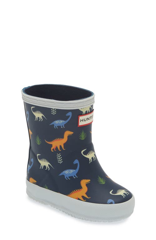 Shop Hunter Kids' First Classic Rain Boot In Navy Multi/navy/stardust