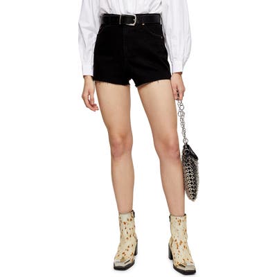 Topshop Premium Denim Mom Shorts, US (fits like 10-12) - Black