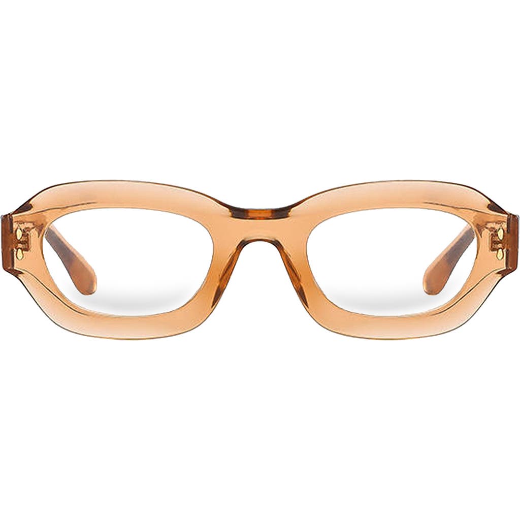 Fifth & Ninth Oslo 48mm Oval Blue Light Blocking Glasses In Transparent Tan/clear