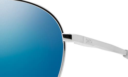 Smith Layback 60mm Chromapop™ Polarized Aviator Sunglasses In Silver/blue Mirror