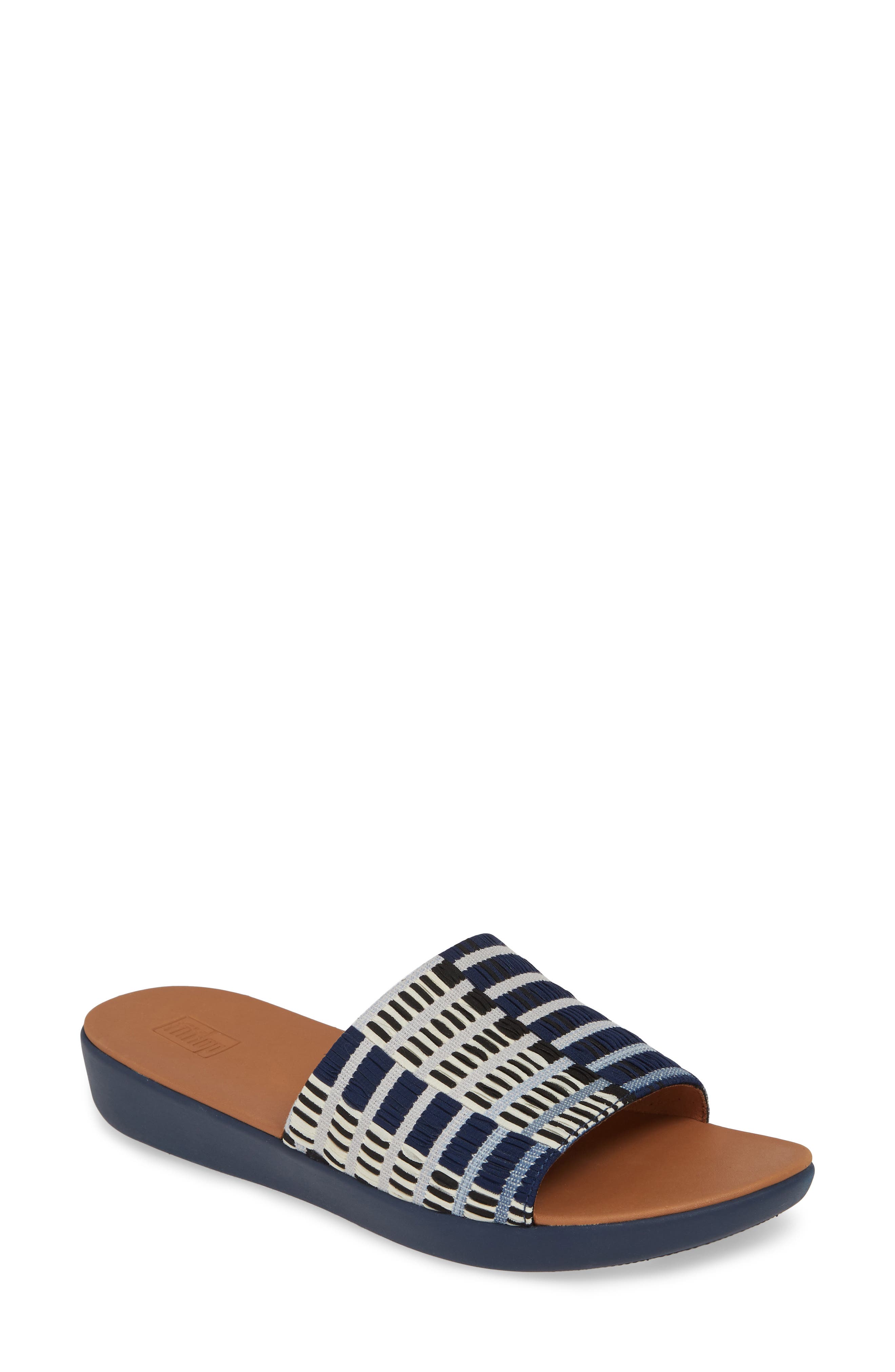 Fitflop Sola Art Denim Slide Sandal, Blue