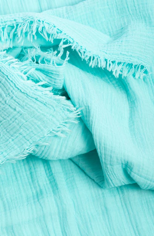 Saachi Gauze Cotton Scarf In Aqua