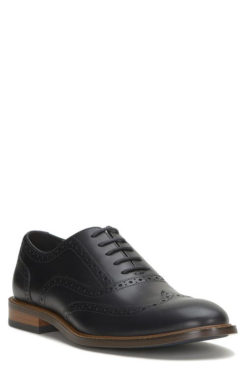 Vince Camuto Lazzarp Leather Oxford Shoe In Black/black