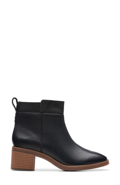Clarks Lileigh Charm Leather Boot In Black Leather