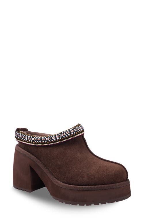 Candie's Leora Platform Clog in Brown Suede 