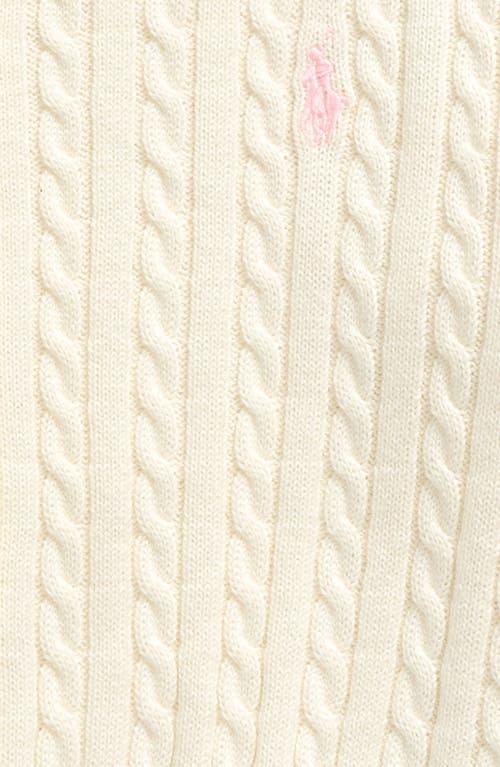 Shop Polo Ralph Lauren Kids' Cable Knit Cotton Cardigan In Warm White